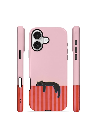 Apple iPhone Uyumlu 17 Vorian Çift Katmanlı Kılıf Lazy Cat Sunset