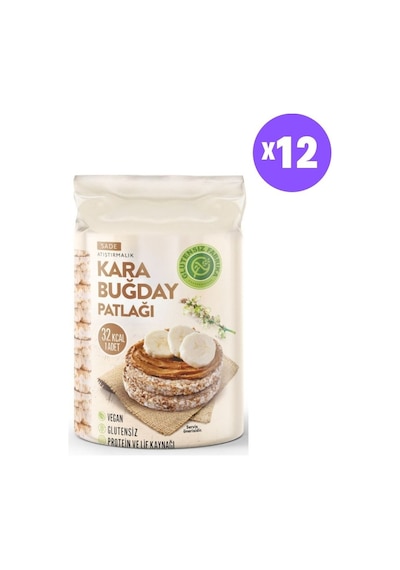 Glutensiz Fabrika Karabuğday Patlağı Sade 12 x 100 G