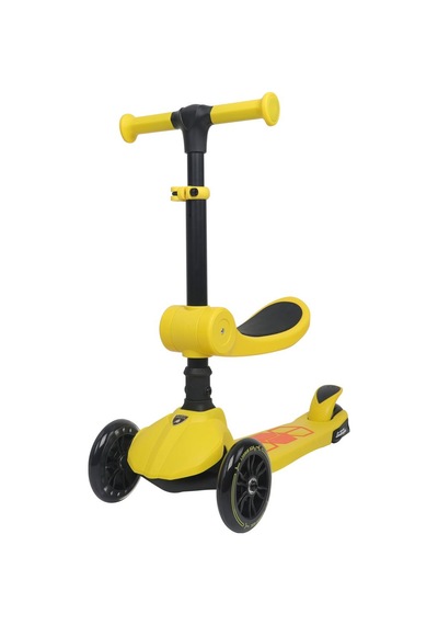 L52ın1-y Lamborghini Lisanslı Katlanır Oturaklı Işıklı Scooter Sarı Çok Renkli