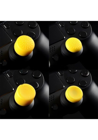 Ps4-ps5 Uyumlu 8in1 Analog Koruyucu Ve Yükseltici Pad Sarı