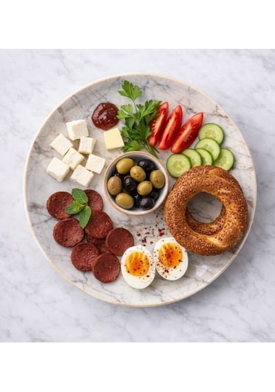 Reborn Kutulu Urban Marble 6 Lı Porselen Pasta / Kahvaltı Tabağı Seti 22 Cm Hediyelik & Çeyiz & Yeni Ev Beyaz