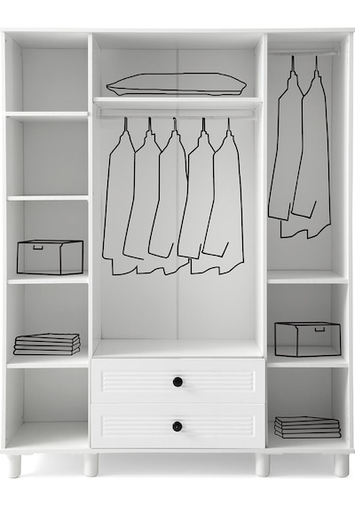 Finike Mdf 4 Kapaklı Dolap-beyaz Finike Mdf 4 Kapaklı Dolap-beyaz