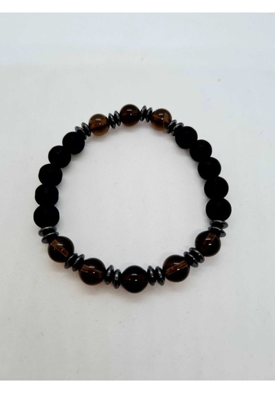 Gümüştel El Sanatları Sertifikalı Dumanlı Kuvars , Hematit , Oniks Doğal Taş Bileklik 8mm Çok Renkli Gümüştel El Sanatları Sertifikalı Dumanlı Kuvars , Hematit , Oniks Doğal Taş Bileklik 8mm Çok Renkli