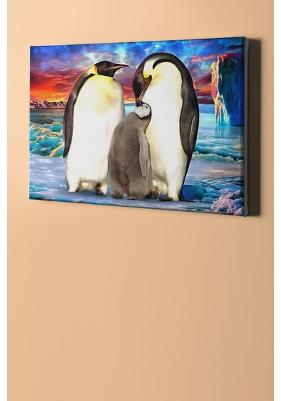 Webstyle Sayılarla Boyama Seti Kasnaklı Penguenler 50 X 65 Cm