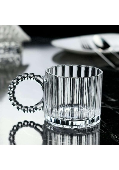 Cam Boncuk Kulplu Bardak Seti 250 Ml Koyu Kupa Bardak, Çay Kahve Su Meşrubat İçin Şık Ve Dayanıklı Tasarım çok renkli