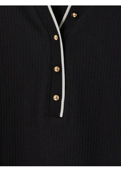 Lcw Everyday Siyah Polo Yaka Kadın Body