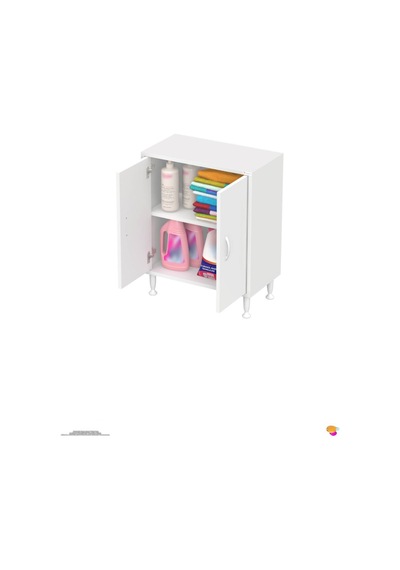 Söke 60 Cm Çok Amaçlı Kapaklı 1 Raflı 2 Bölmeli Komidin Dolap 60 Cm