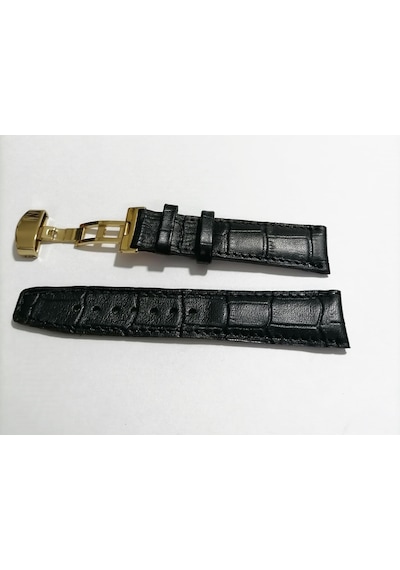 Fado &hertür Saate &uygun Kelebek Toka 20 Mm Siyah Kordon 169 Altın Rengı Toka Siyah