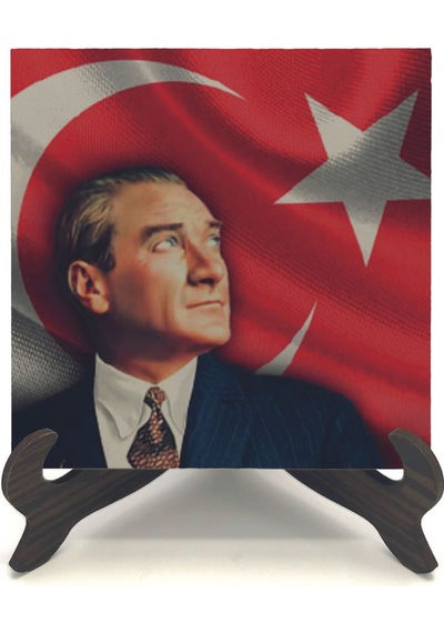 Mustafa Kemal Atatürk Baskılı Mdf Masaüstlük 10x10 721