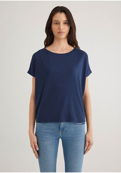 Mavi Kısa Kol Lacivert Kadın T-shirt M167245-70487 Lacivert