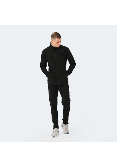 Slazenger OPRAH Erkek Fermuarlı Dik Yaka Cepli Siyah Eşofman Takımı