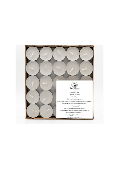 Exe Pazar Tealight Mum Paketi - 2,5 Saat Yanma Süreli Mini Mum Şeffaf