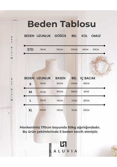 Laluvia Natural Tek Düğmeli Kuşaklı Kimono Takım - 007