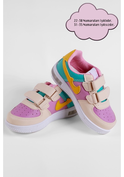 Nese Shoes Kız Çocuk Düz Taban Sneaker, Çocuk Spor Ayakkabı Bej - Lila - Sarı Nese Shoes Kız Çocuk Düz Taban Sneaker, Çocuk Spor Ayakkabı Bej - Lila - Sarı