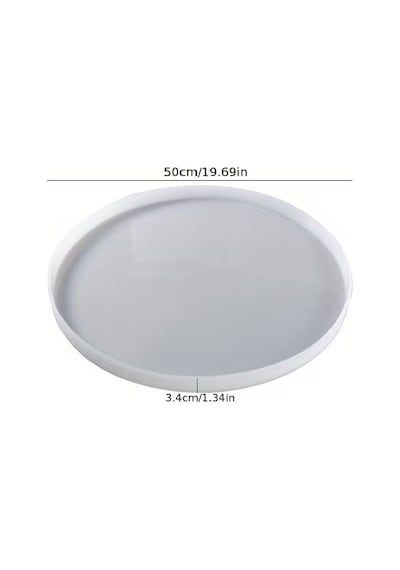 Epoksi Reçine Silikon Kalıp Mega Boy Muhtelif Yuvarlak Sehpa Saat Kalıbı 50 Cm Çap X 3 Cm Derinlik