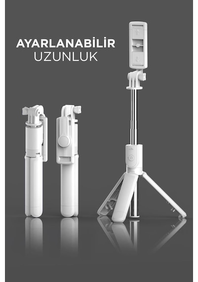 Torima S03 Uzaktan Kumandalı Kablosuz Selfie Çubuğu Beyaz