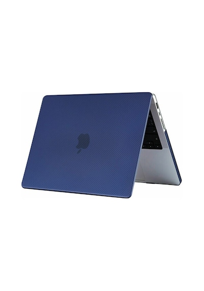 Arabulalaca Apple Uyumlu MacBook Pro 14 A2779 2023 Karbon Desenli Kılıf Mavi