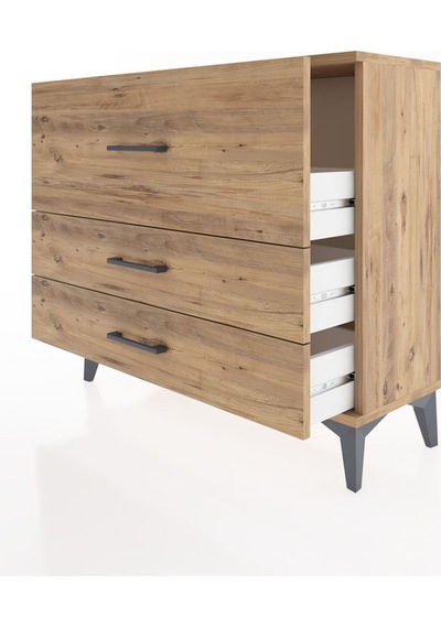 Arges Şifonyer 3 Çekmeceli 88x30x80 Çam-çam Atlas Çam