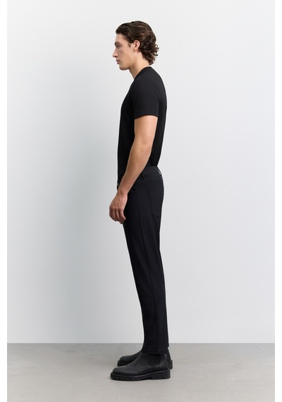 Avva Erkek Siyah 5 Cep Teknik Comfort Slim Fit Pantolon A62y3062