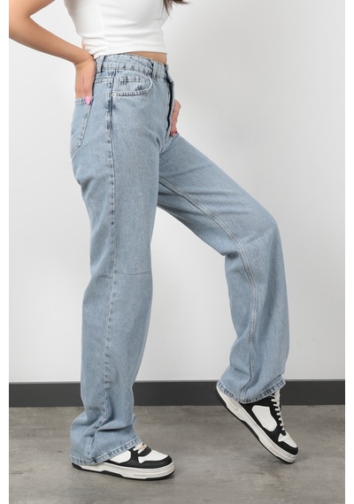 Giysa Yüksek Bel Wide Leg Jean Kar Yıkama