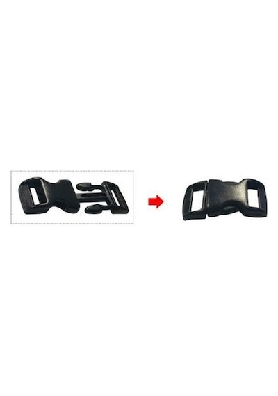 Parakord Bileklik Için 3''8 Plastik Klips Bileklik Kilidi 100 Ad Siyah