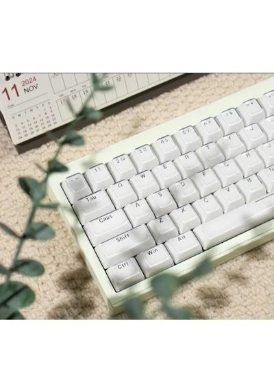 Mekanik Klavye Crystal Jelly Keycap -136 Tuşlu Yarı Saydam  Rgb Tuş Takımı Beyaz