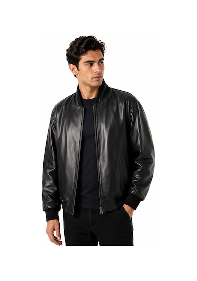 Zirve Deri Oversize Deri Ceket Siyah