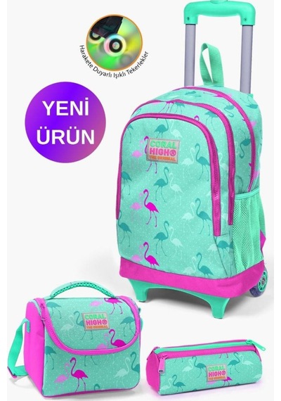 Kids Su Yeşili Neon Pembe Flamingo Desenli Çekçekli 3'lü Çanta Seti Goset0123131 Su Yeşili Neon Pembe Flamingo Çok Renkli Kids Su Yeşili Neon Pembe Flamingo Desenli Çekçekli 3'lü Çanta Seti Goset0123131 Su Yeşili Neon Pembe Flamingo Çok Renkli