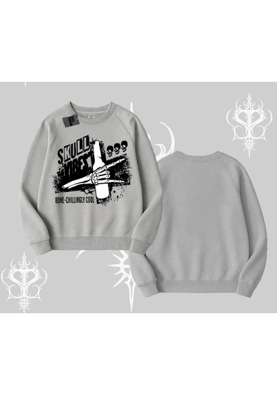 Startmore Biskilet Sweatshirt Skull Impact Bone Chilling Street Icon Gri