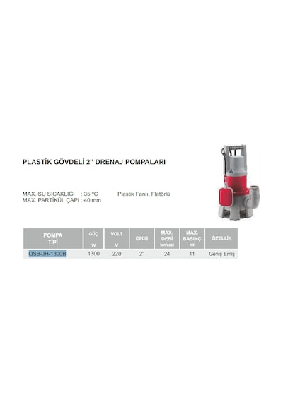 Venedik Pro Qsb-jh-1300b - 1300w 220v Pis Su Dalgıç Pompa