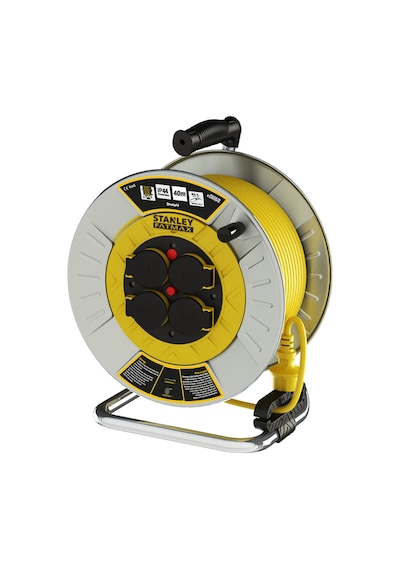 Stanley Profesyonel Metal Bakır Kablolu Makara 40M 3X1.5 MM Kapaklı Ip44 Termikli - SXECFM2RBVE