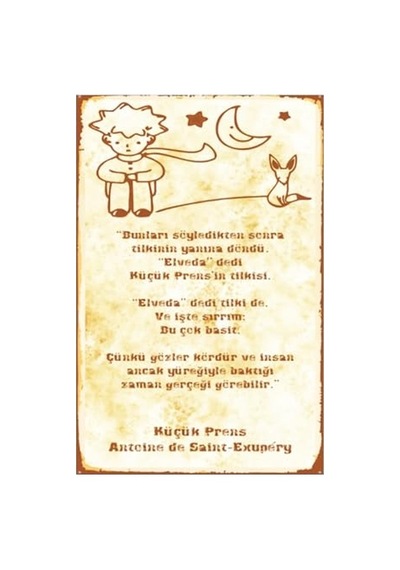 Kağıt Duvar Posteri Küçük Prens Retro Drtr0044