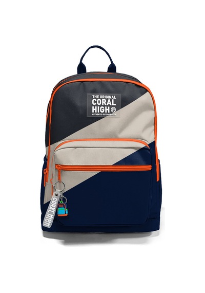 Coral High Lacivert Koyu Gri Bej Renkli Okul Sırt Çantası 23693 Bej