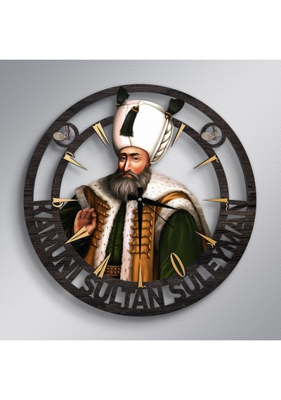 Bk Gift Kanuni Sultan Süleyman Ahşap Duvar Saati - Model A5 Akgn13974