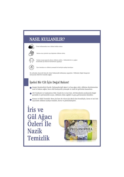 Philosophia Cream Aydınlatıcı ve Nemlendirici İnci Özü İris Gül Ağacı Katı Sabun 250 G