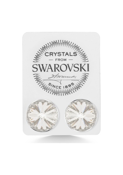 Union Swarovski Crystal Kadın Silver Shade Taşlı 12mm Çivili Güm