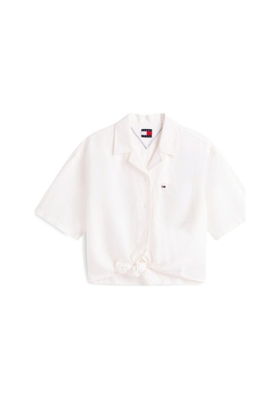 Tommy Hilfiger Tjw Önü Bağlamalı Keten Gömlek-16132 Ybl Ecru