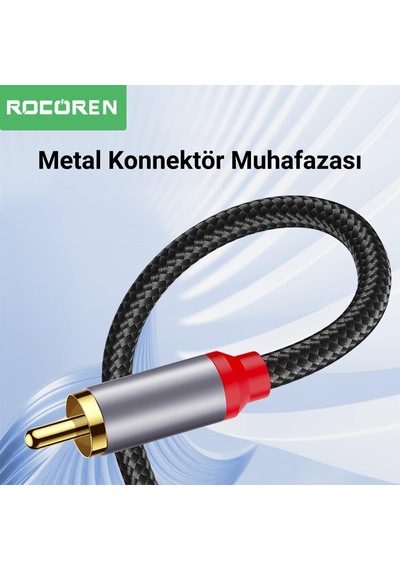 3.5mm Aux Jack To Rca Hi-fi Ses Kablosu 5 Metre Belirtilmemiş