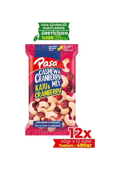 Paşa Kuruyemiş Çiğ Kaju & Turna Yemişi 12 x 40 G