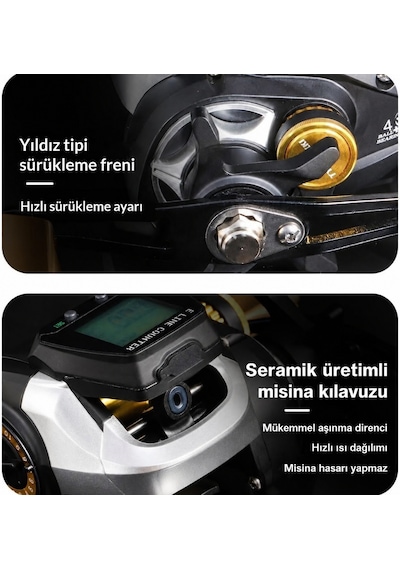 Fasnova Store Dijital Göstergeli Sayaçlı Baitcasting Olta Makinesi 12 Kademe Manyetik Frenli Çıkrık