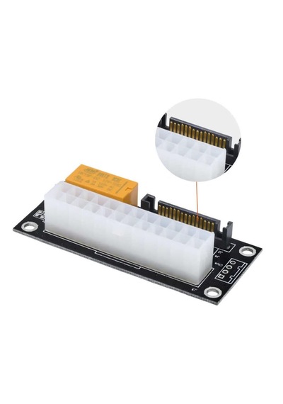 24 Pin To 4 Pin Sata 2 Atx Güç Kaynağı Birleştirici Mining Madencilik Add 2 Psu Power Supply