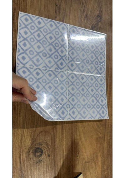 30cm 30cm Adaçayı Epoksi 1 Adet 3d Yapışkanlı Duvar Paneli Kağıdı Sticker Mutfak Banyo Salon Ofis Mavi