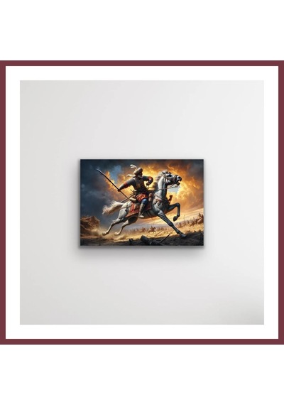 Storeşahin Atlı Osmanlı Askeri Kanvas Tablo 70x100cm Shn0720 Çok Renkli