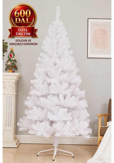 180 Cm Lüks Beyaz Yılbaşı Ağacı 600 Dallı Özel Üretim Noel Ağacı Yılbaşı Çam Ağacı