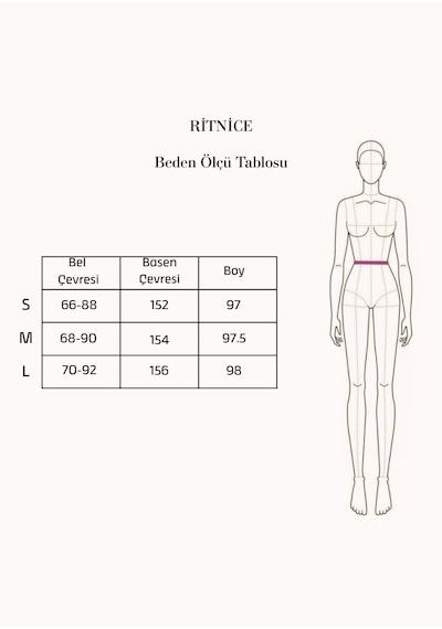 Ritnice Kadın Event Kemerli Bel Lastikli Cepli Viskon Siyah Uzun Puantiyeli Dokuma Etek