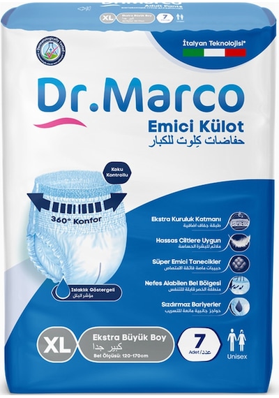 Dr. Marco Yetişkin Emici Külot Hasta Bezi XL 7'li