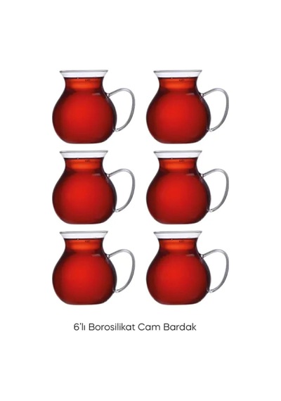 Mithra Life 6 Adet Ateşe Dayanıklı Kulplu Cam Çay Bardağı Kupa Seti 200 Ml Mıt1165 Sku: Smg8690010591227