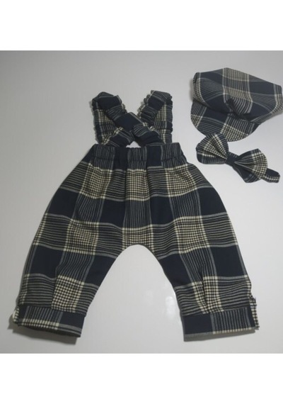 Moms and Babies MOMSANDBABİES Erkek Bebek Ekose Harem Pantolon Lacivert - Krem