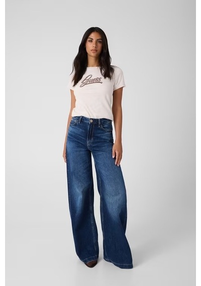 Guess Embro Regular Fit Kadın T-shirt W6bı21k6040 Bej