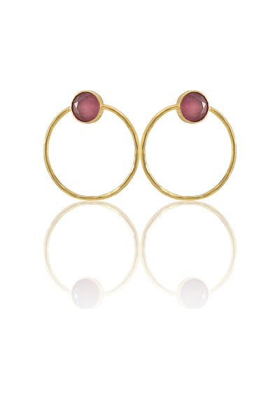 Kadir Jewellery 22 Ayar Altın Kaplama Kadın Halka Küpe -el İşçiliği Ve Hipoalerjenik Küpe Pembe 95348406